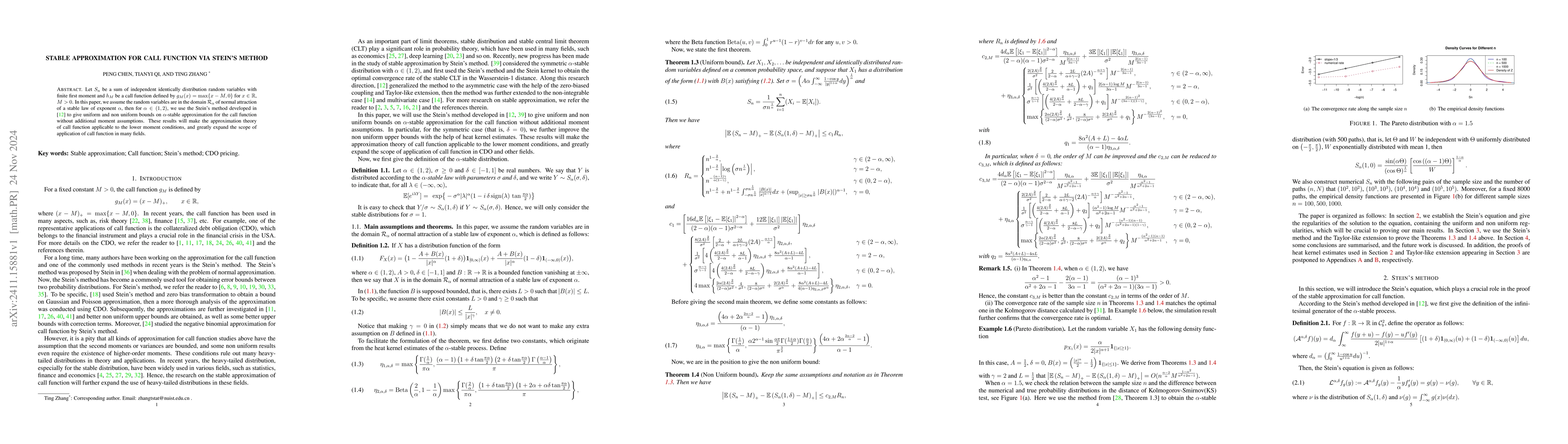 Thumbnail for Stable Approximation for Call Function Via Stein's method
