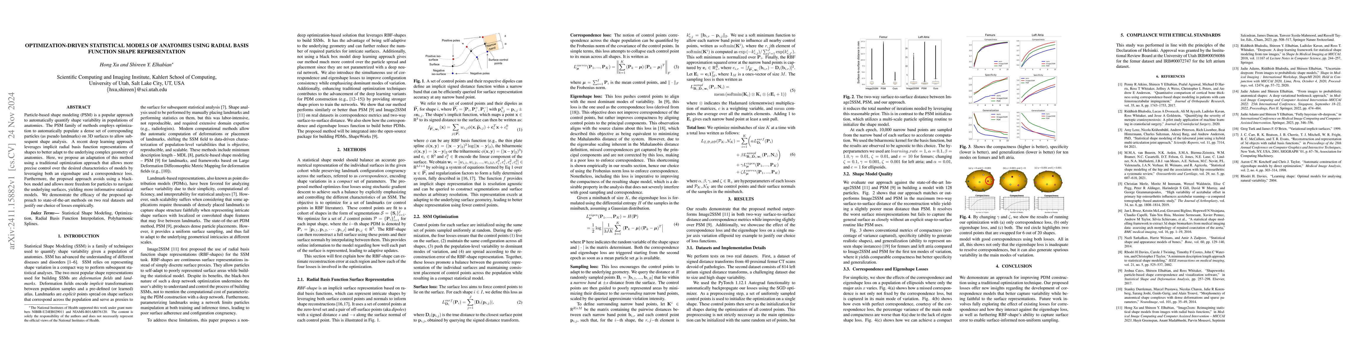 Thumbnail for Optimization-Driven Statistical Models of Anatomies using Radial Basis
  Function Shape Representation