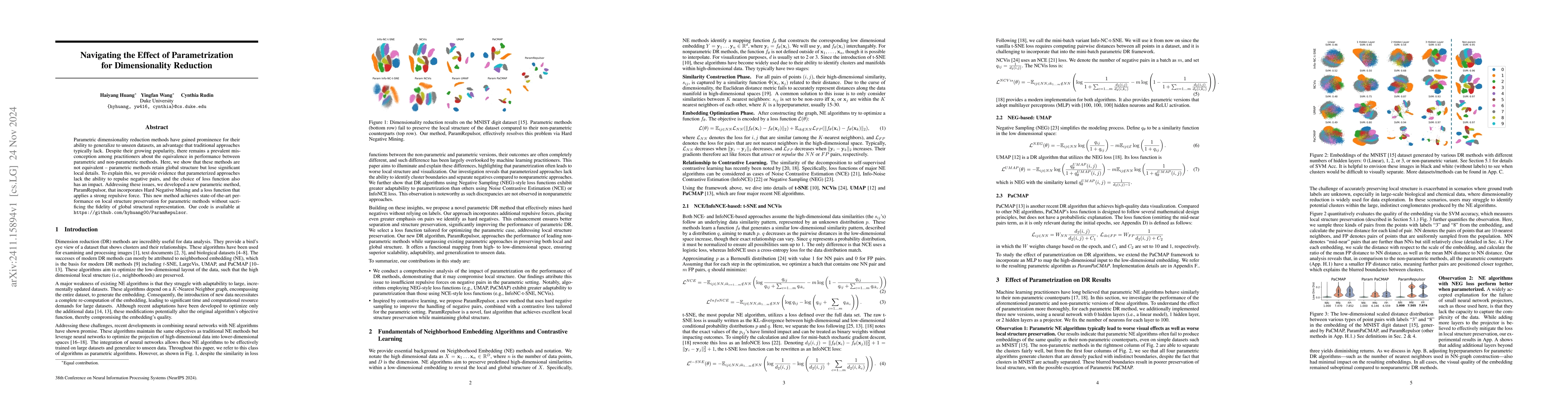 Thumbnail for Navigating the Effect of Parametrization for Dimensionality Reduction
