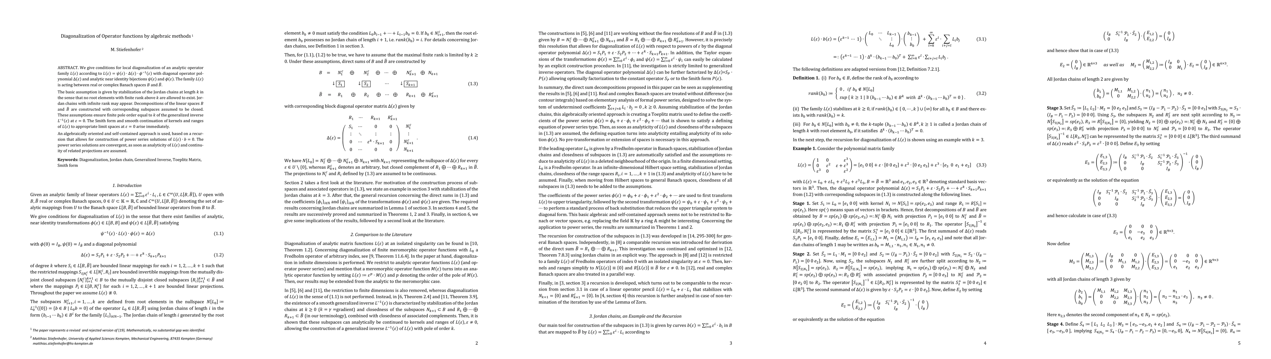 Thumbnail for Diagonalization of Operator functions by algebraic methods