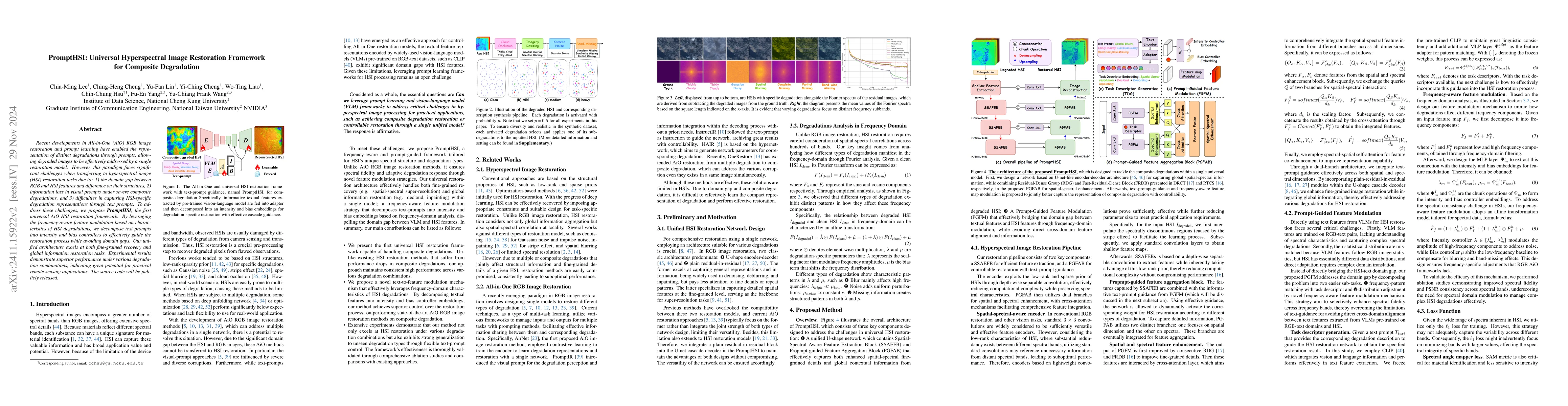 Thumbnail for PromptHSI: Universal Hyperspectral Image Restoration Framework for
  Composite Degradation
