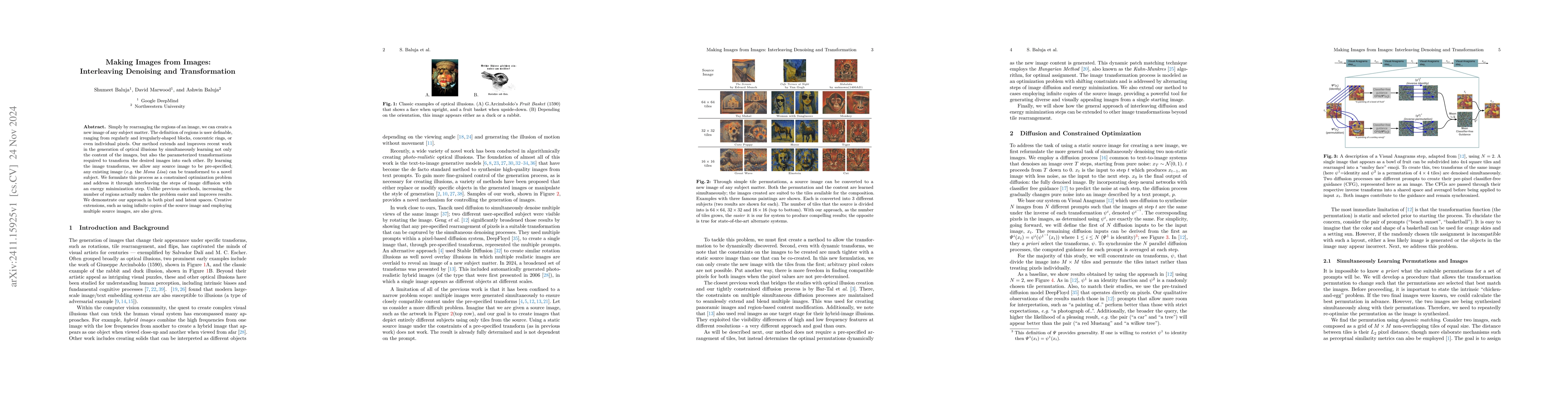 Thumbnail for Making Images from Images: Interleaving Denoising and Transformation