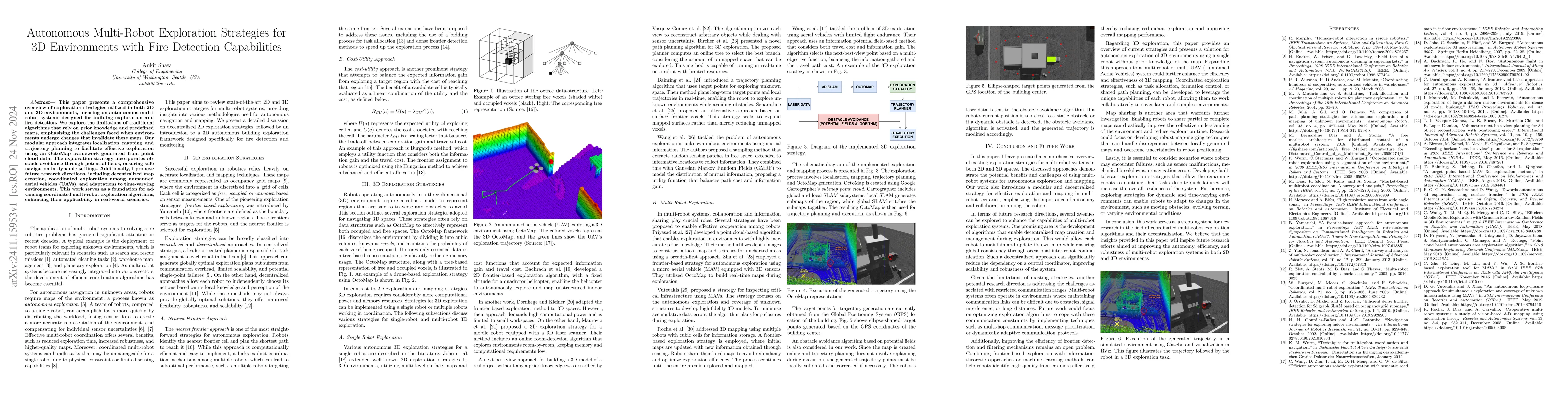 Thumbnail for Autonomous Multi-Robot Exploration Strategies for 3D Environments with
  Fire Detection Capabilitie