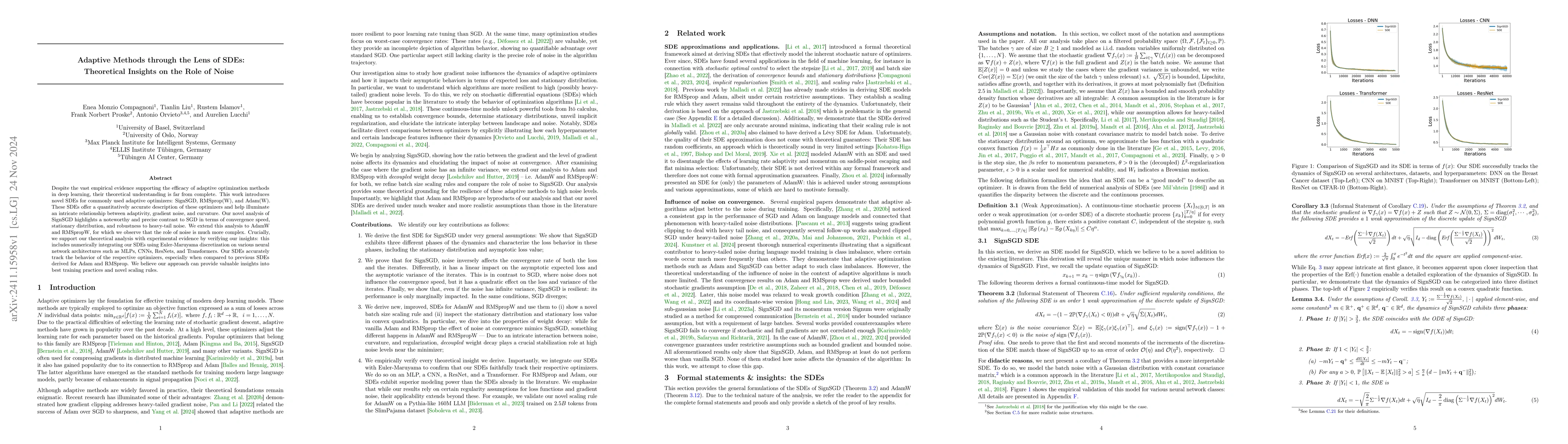 Thumbnail for Adaptive Methods through the Lens of SDEs: Theoretical Insights on the
  Role of Noise