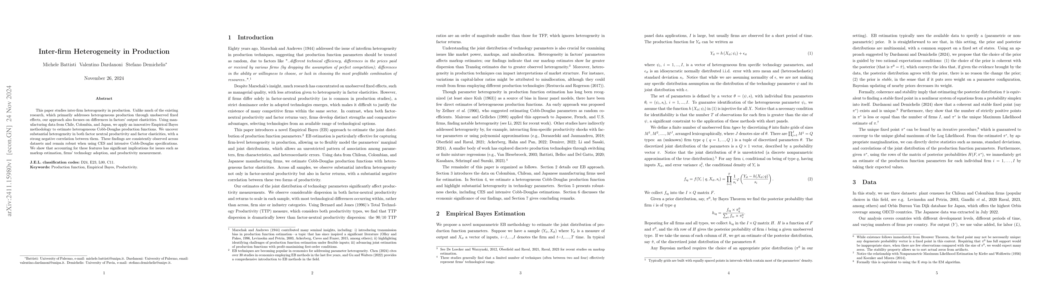 Thumbnail for Inter-firm Heterogeneity in Production