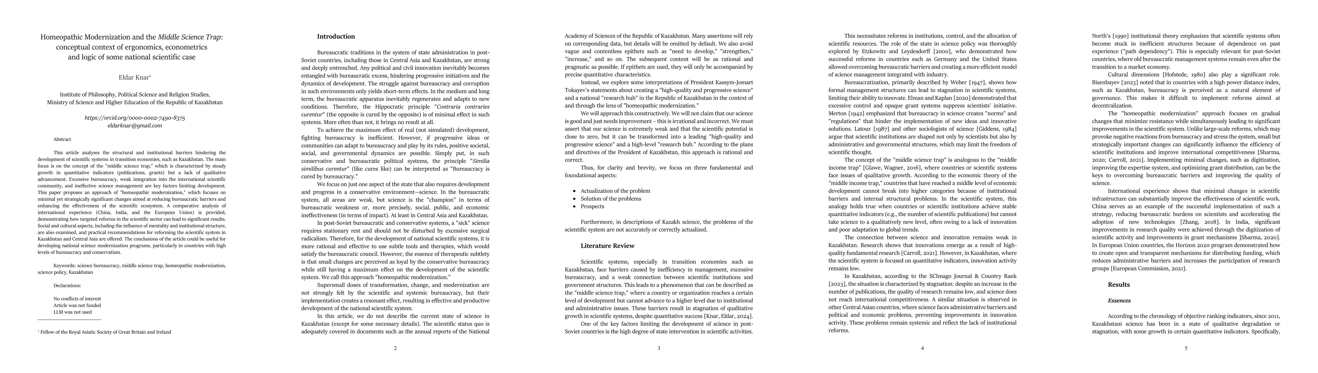 Thumbnail for Homeopathic Modernization and the Middle Science Trap: conceptual
  context of ergonomics, econometrics and logic of some national scientific
  case