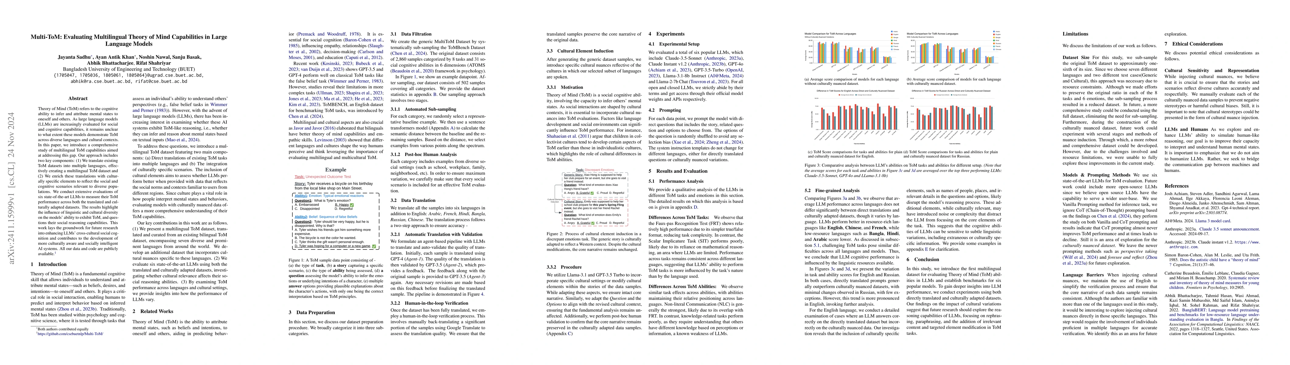 Thumbnail for Multi-ToM: Evaluating Multilingual Theory of Mind Capabilities in Large
  Language Models