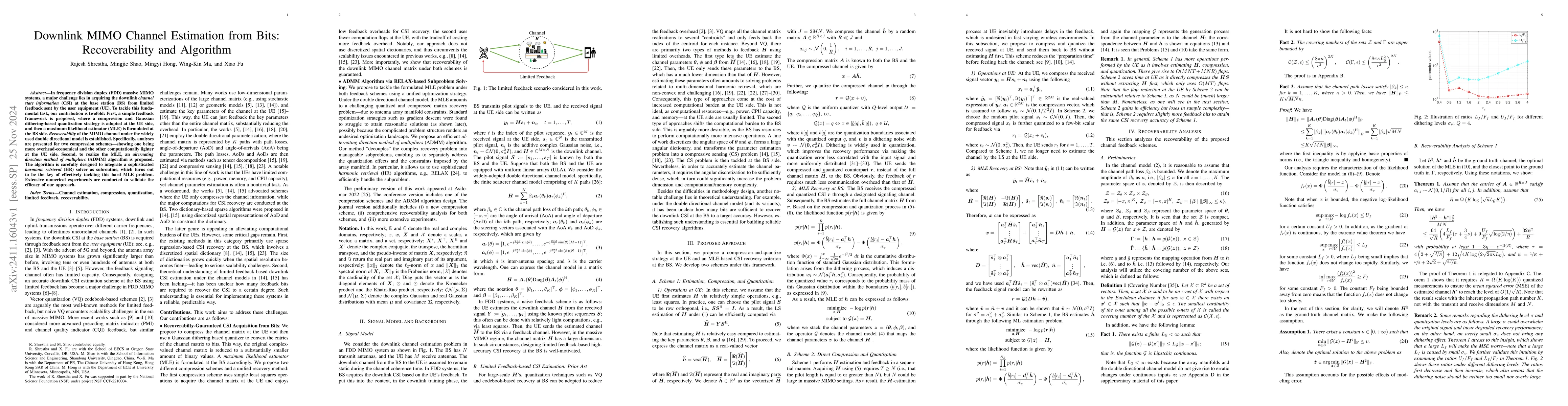 Thumbnail for Downlink MIMO Channel Estimation from Bits: Recoverability and Algorithm