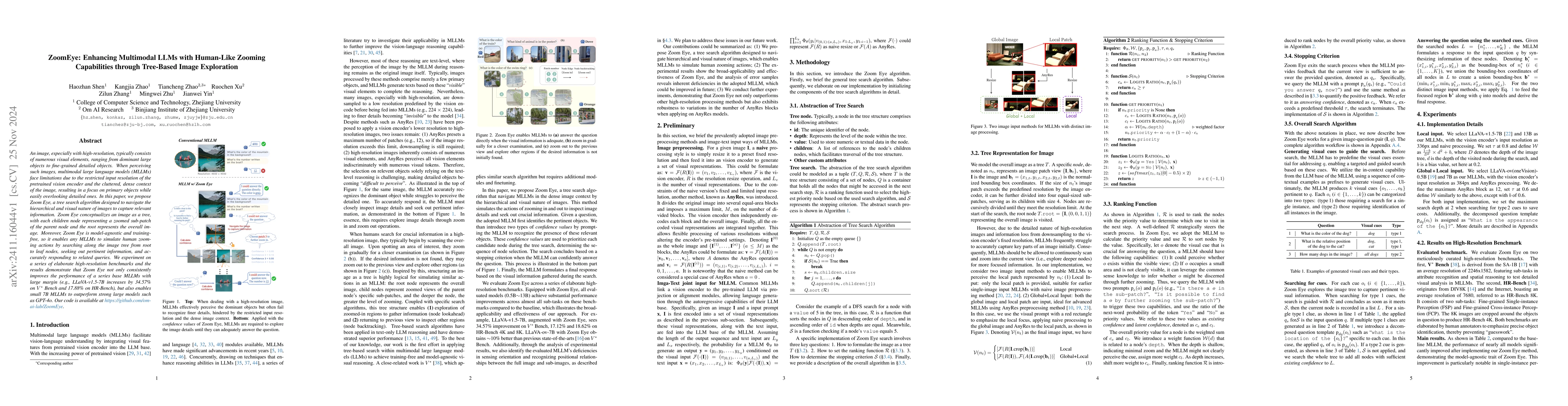 Thumbnail for ZoomEye: Enhancing Multimodal LLMs with Human-Like Zooming Capabilities
  through Tree-Based Image Exploration