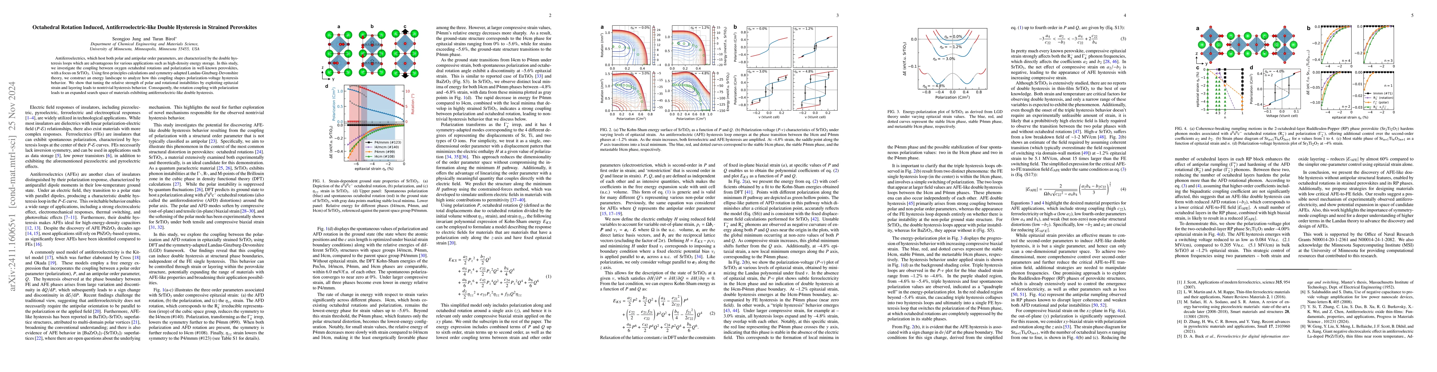 Thumbnail for Octahedral Rotation Induced, Antiferroelectric-like Double Hysteresis in
  Strained Perovskites
