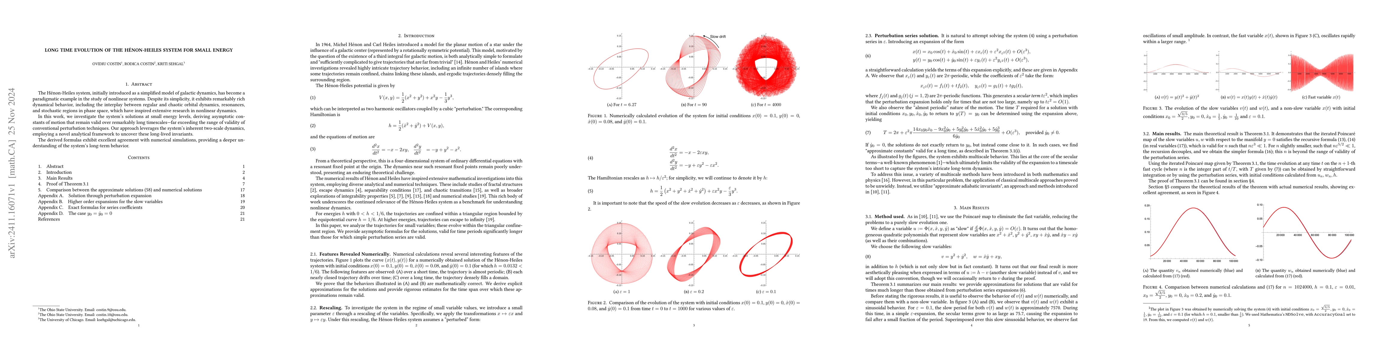 Thumbnail for Long time evolution of the Hénon-Heiles system for small energy