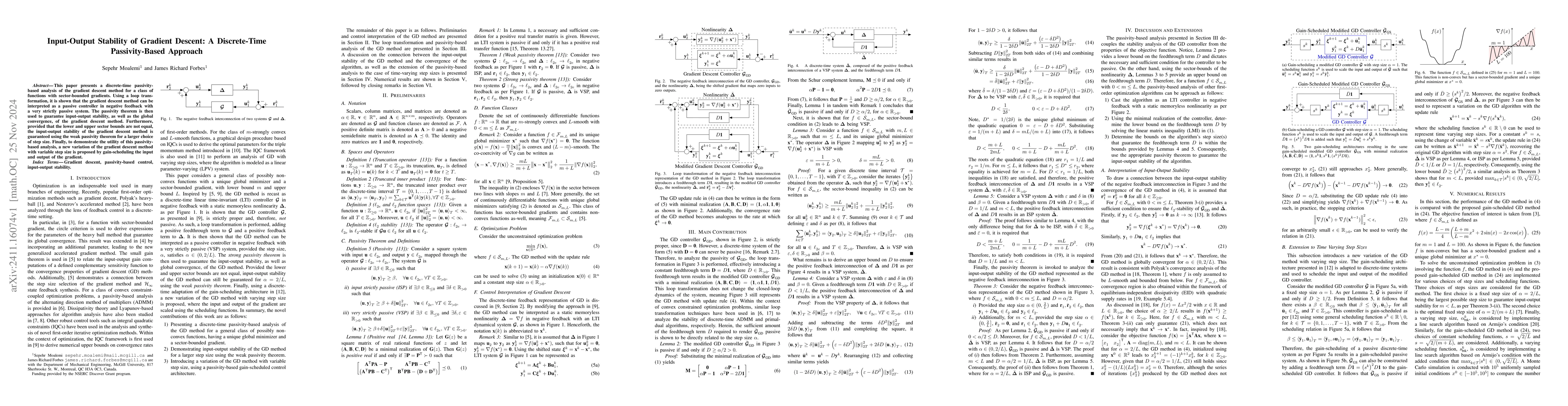 Thumbnail for Input-Output Stability of Gradient Descent: A Discrete-Time
  Passivity-Based Approach