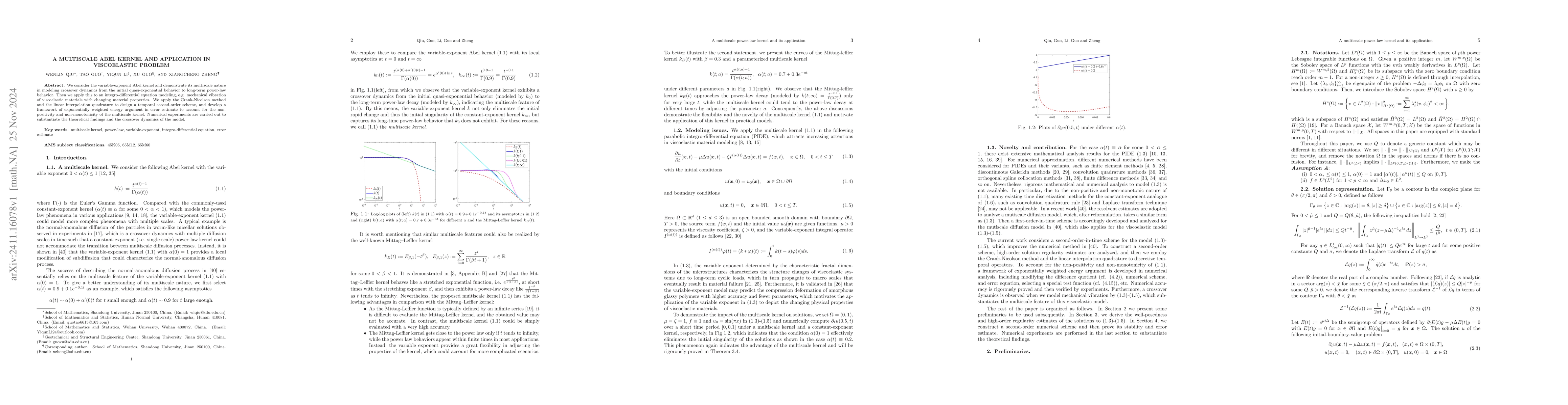 Thumbnail for A multiscale Abel kernel and application in viscoelastic problem