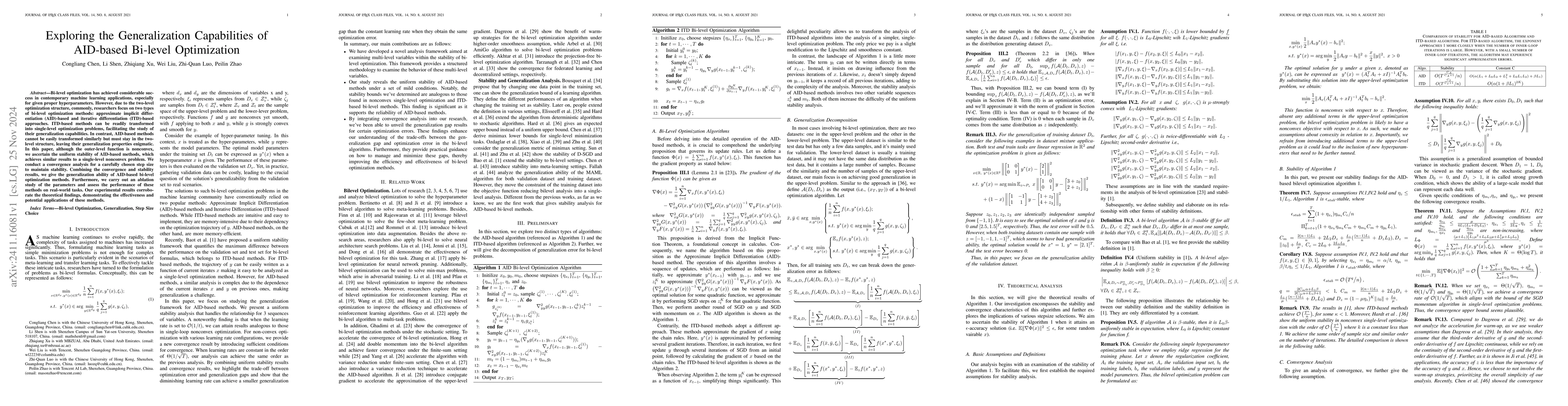 Thumbnail for Exploring the Generalization Capabilities of AID-based Bi-level
  Optimization