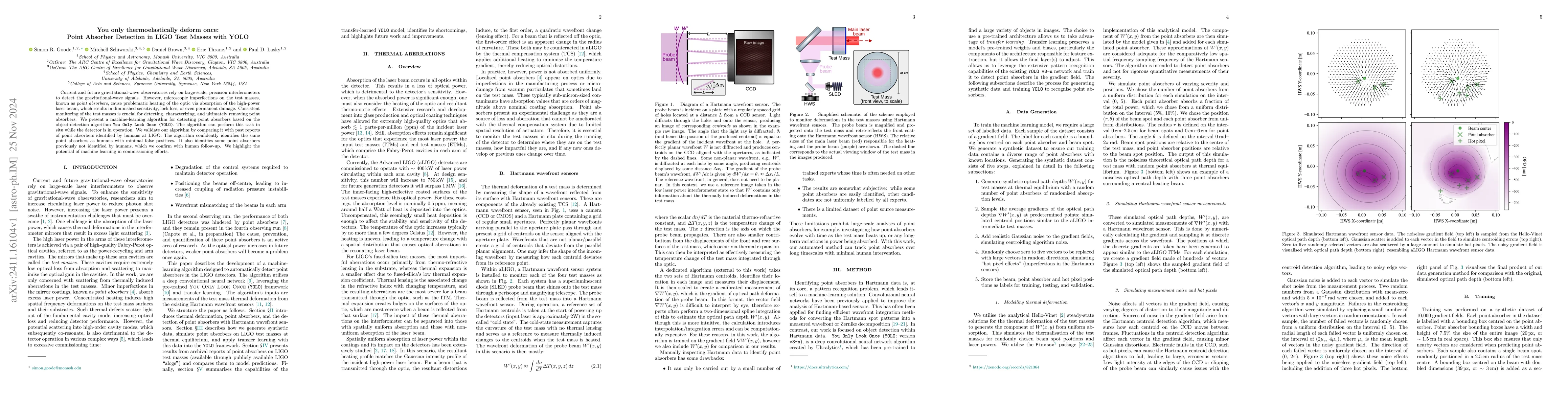 Thumbnail for You only thermoelastically deform once: Point Absorber Detection in LIGO
  Test Masses with YOLO