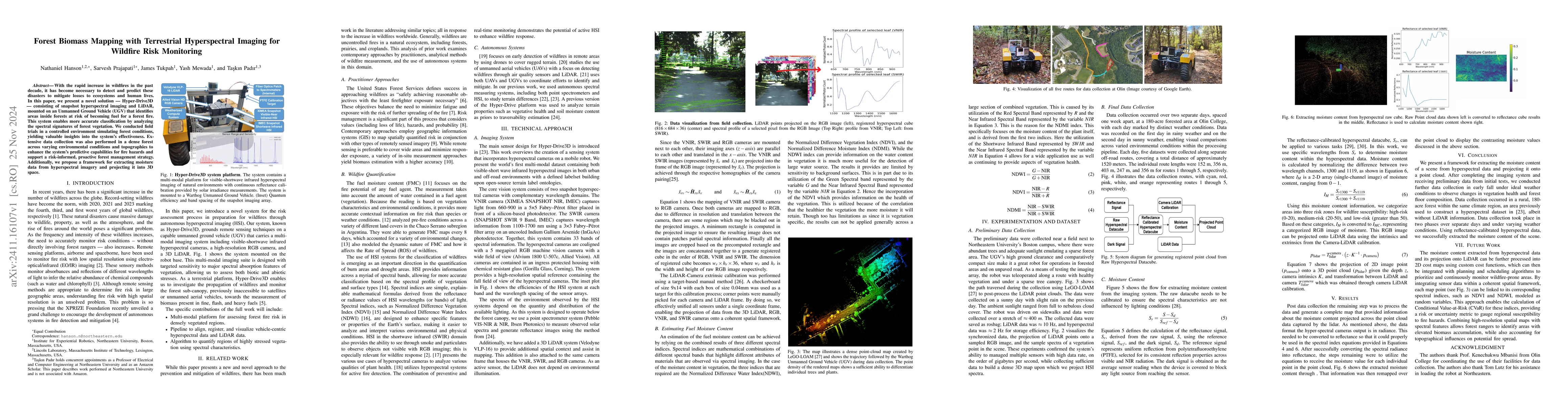 Thumbnail for Forest Biomass Mapping with Terrestrial Hyperspectral Imaging for
  Wildfire Risk Monitoring