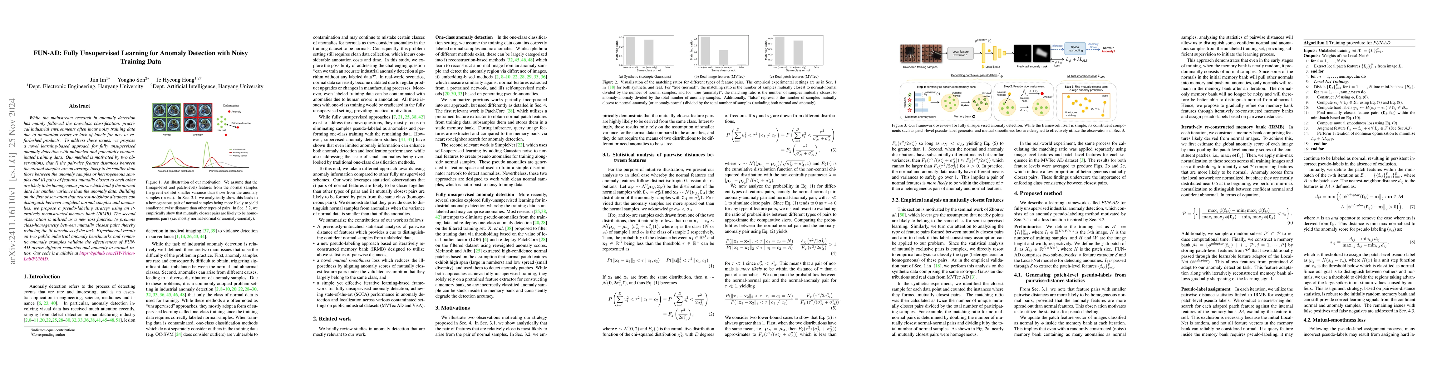 Thumbnail for FUN-AD: Fully Unsupervised Learning for Anomaly Detection with Noisy
  Training Data