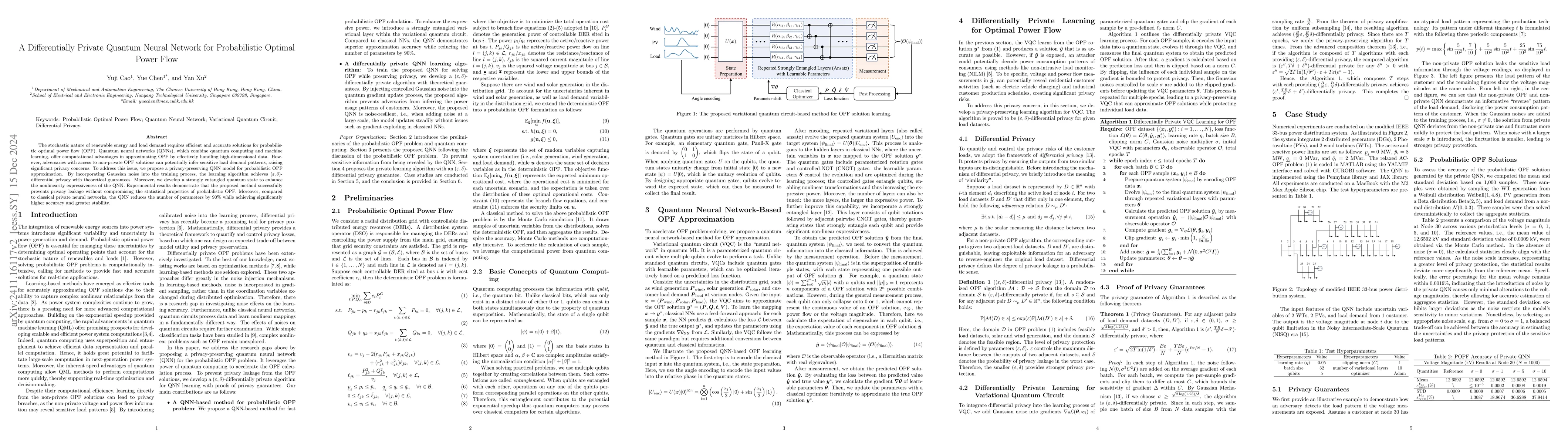 Thumbnail for A Differentially Private Quantum Neural Network for Probabilistic
  Optimal Power Flow