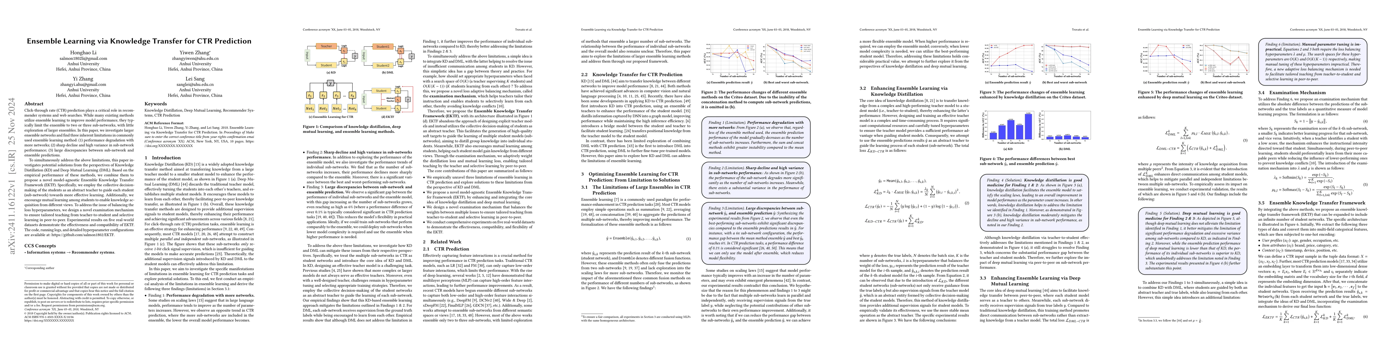 Thumbnail for Ensemble Learning via Knowledge Transfer for CTR Prediction