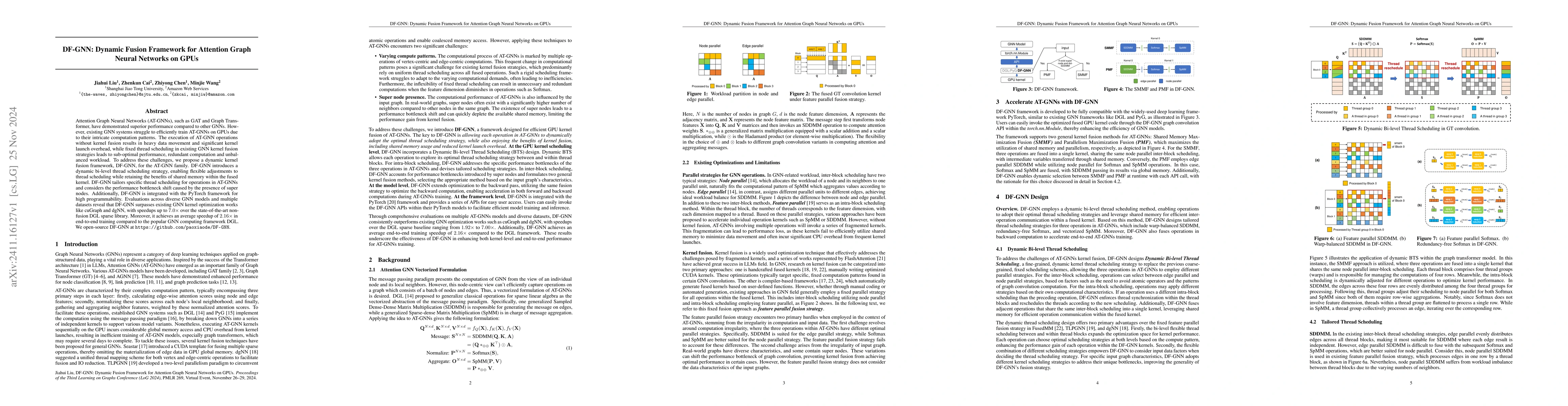 Thumbnail for DF-GNN: Dynamic Fusion Framework for Attention Graph Neural Networks on
  GPUs