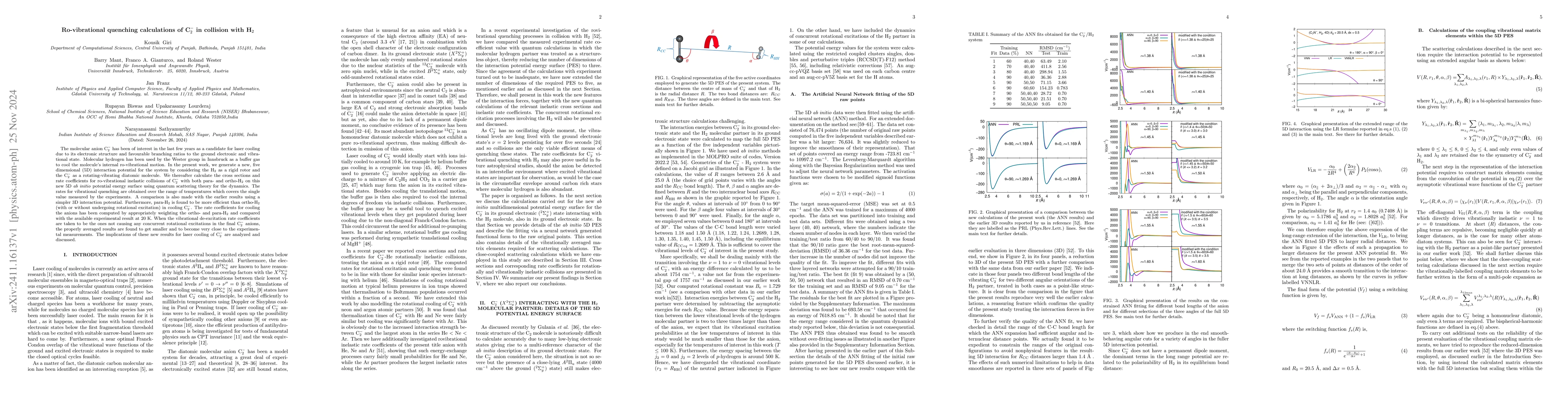Thumbnail for Ro-vibrational quenching calculations of C$_2^-$ in collision with H$_2$