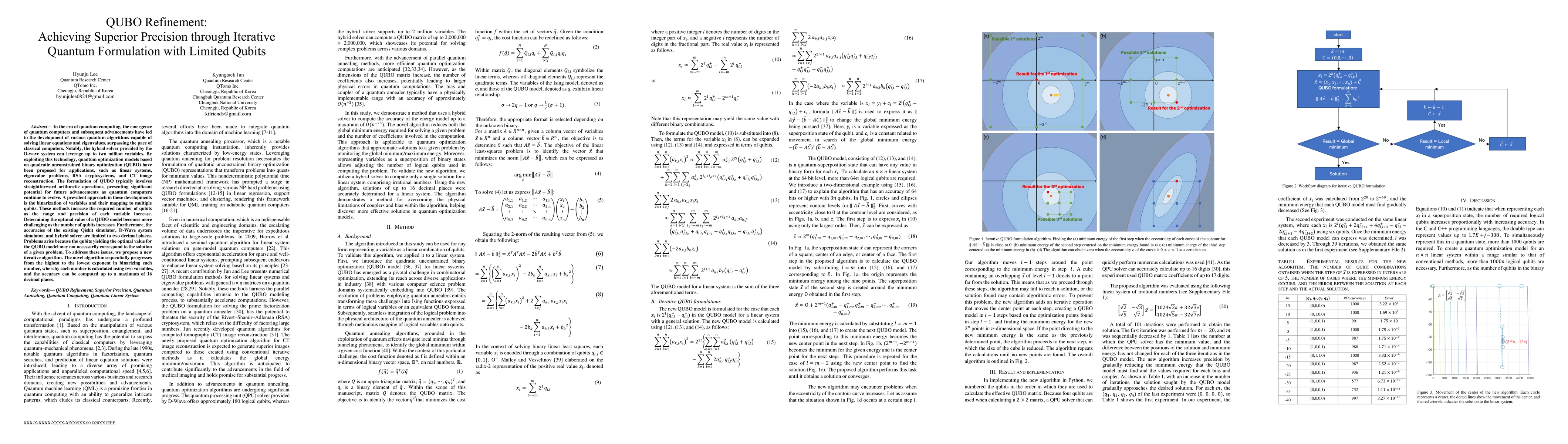 Thumbnail for QUBO Refinement: Achieving Superior Precision through Iterative Quantum
  Formulation with Limited Qubits