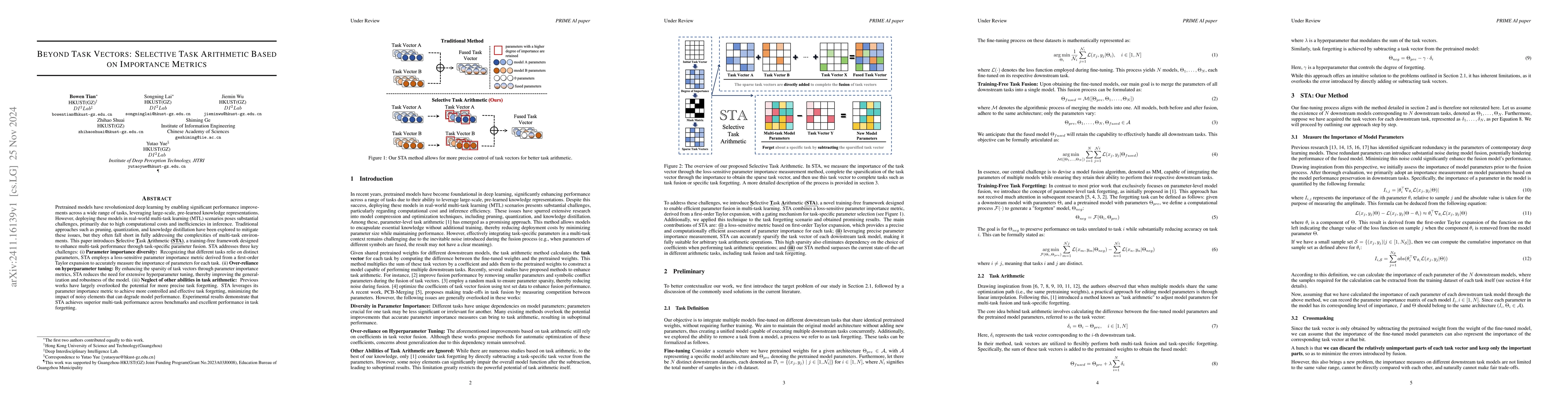 Thumbnail for Beyond Task Vectors: Selective Task Arithmetic Based on Importance
  Metrics