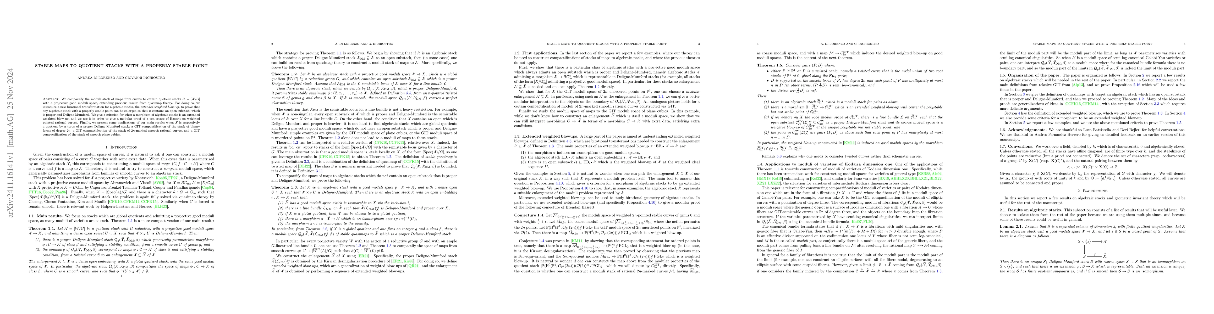 Thumbnail for Stable maps to quotient stacks with a properly stable point