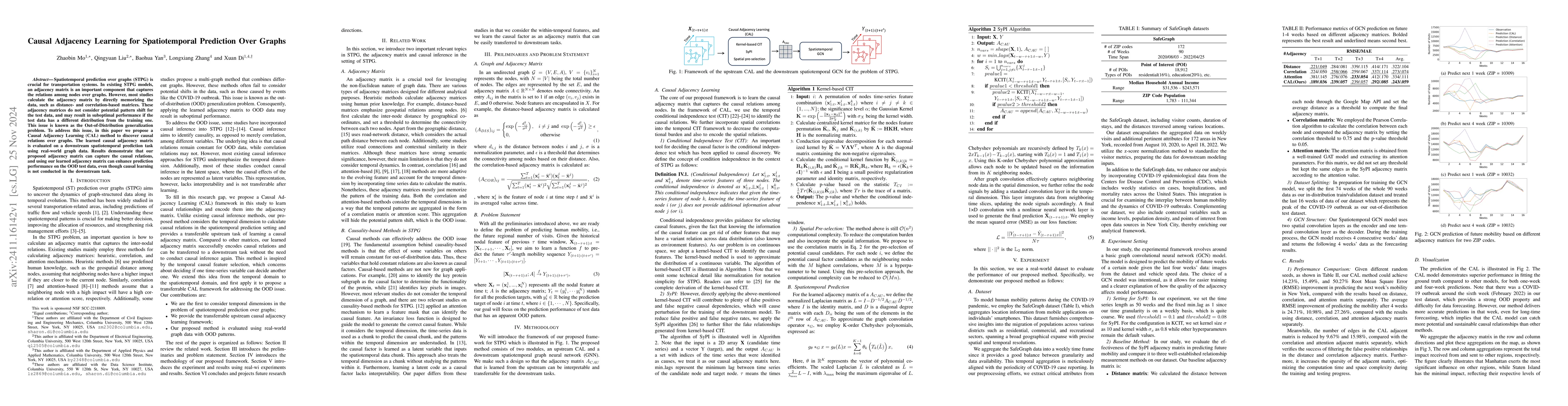 Thumbnail for Causal Adjacency Learning for Spatiotemporal Prediction Over Graphs