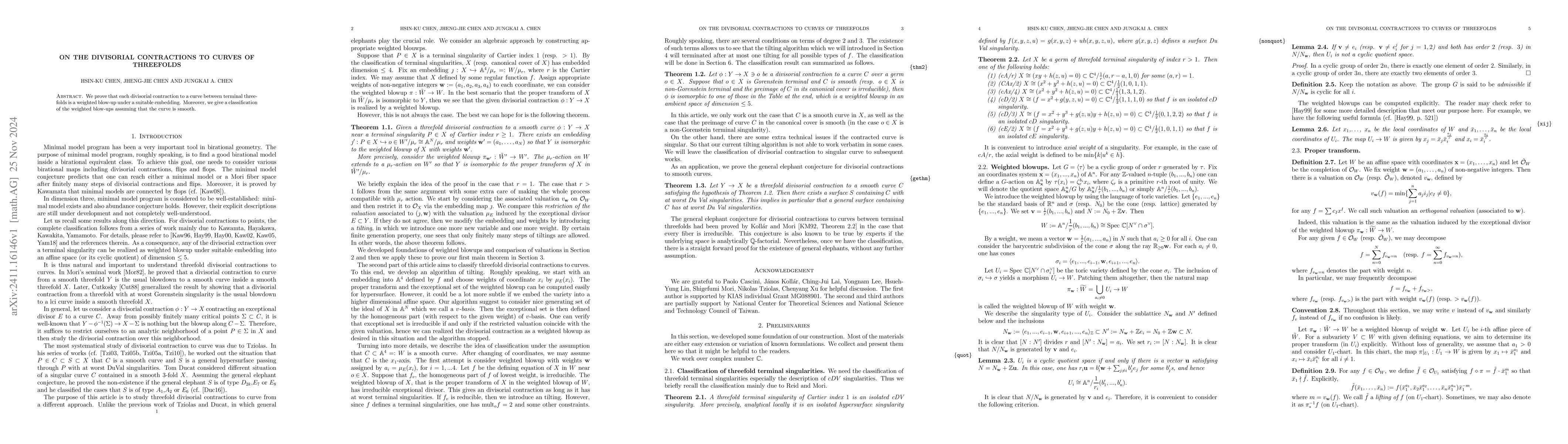 Thumbnail for On the divisorial contractions to curves of threefolds