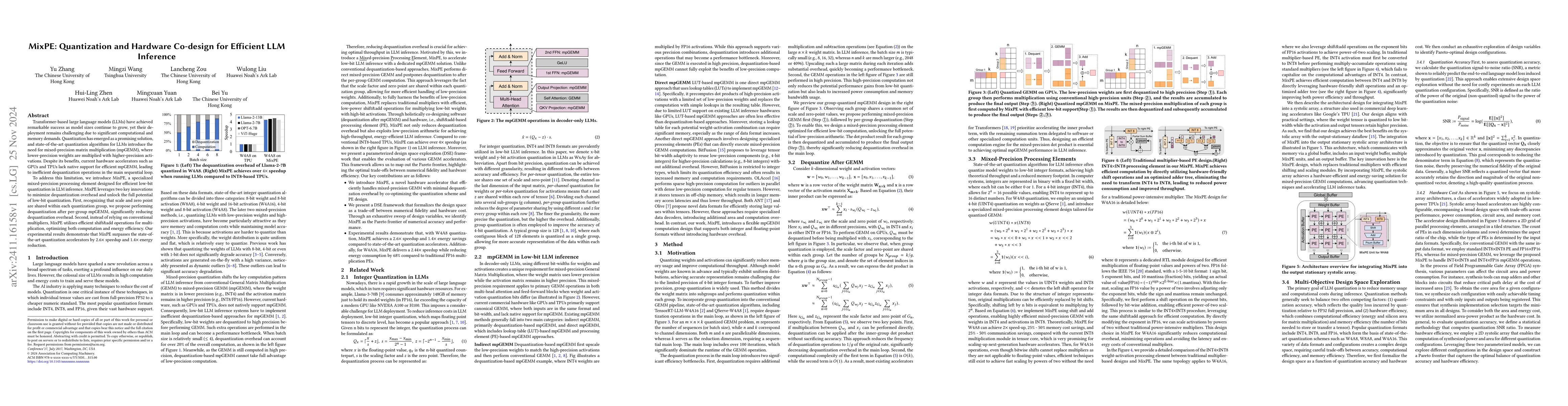Thumbnail for MixPE: Quantization and Hardware Co-design for Efficient LLM Inference