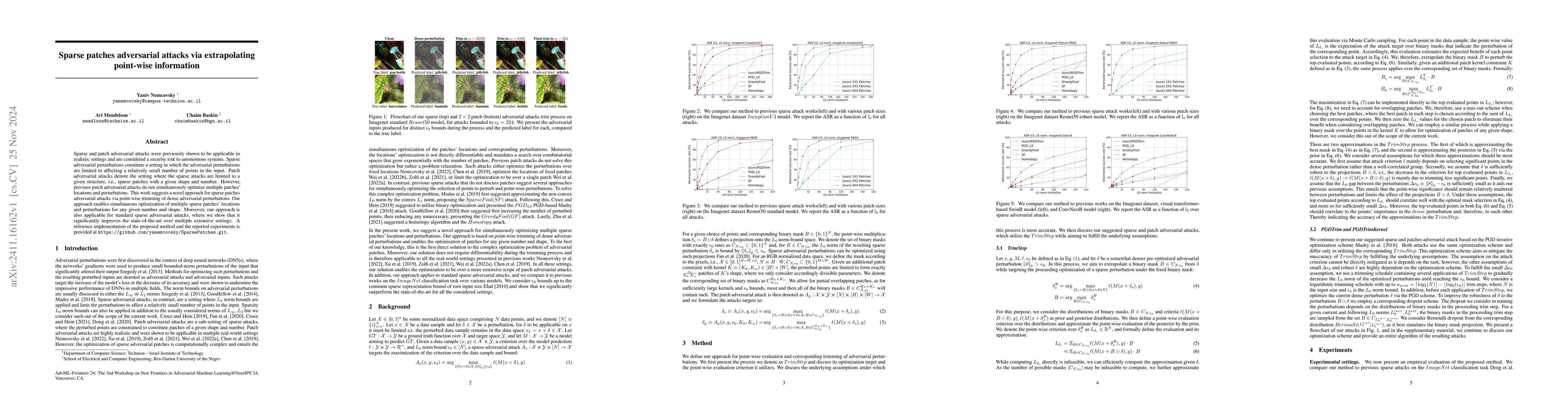 Thumbnail for Sparse patches adversarial attacks via extrapolating point-wise
  information