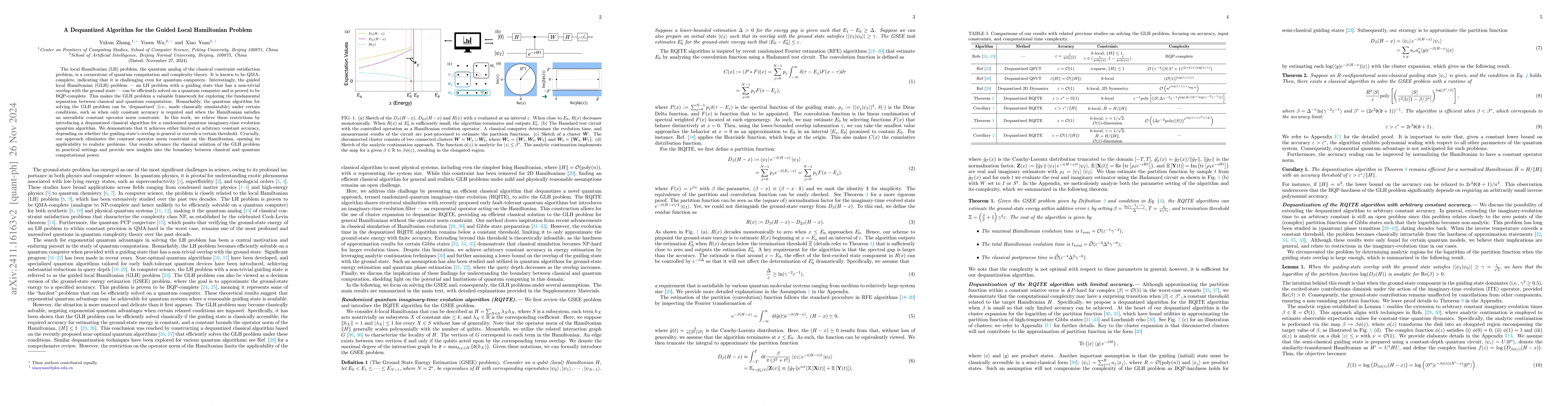 Thumbnail for A Dequantized Algorithm for the Guided Local Hamiltonian Problem