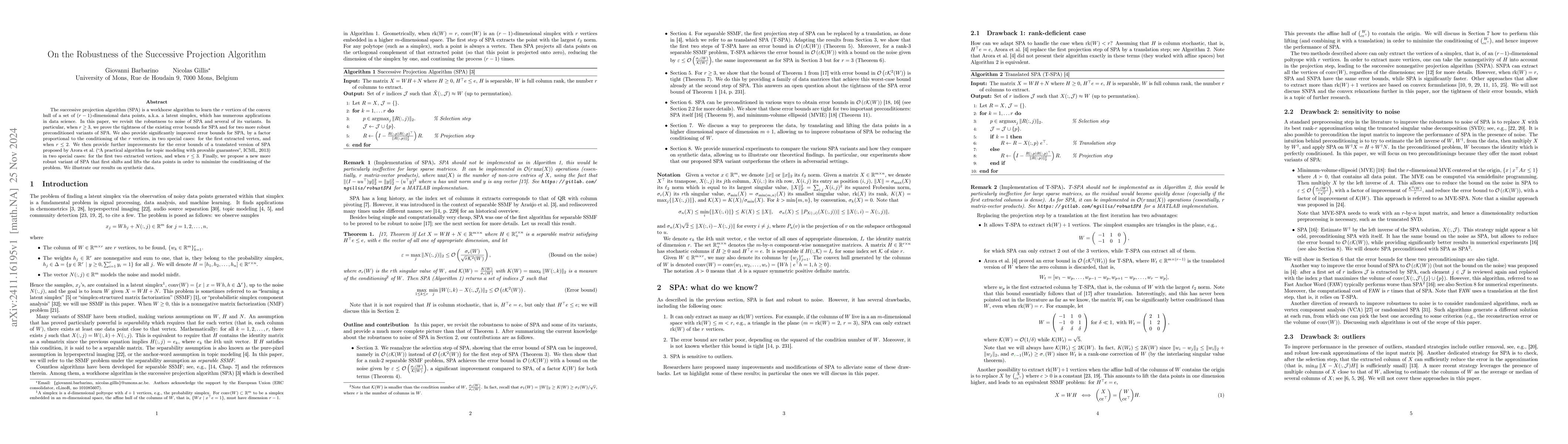 Thumbnail for On the Robustness of the Successive Projection Algorithm