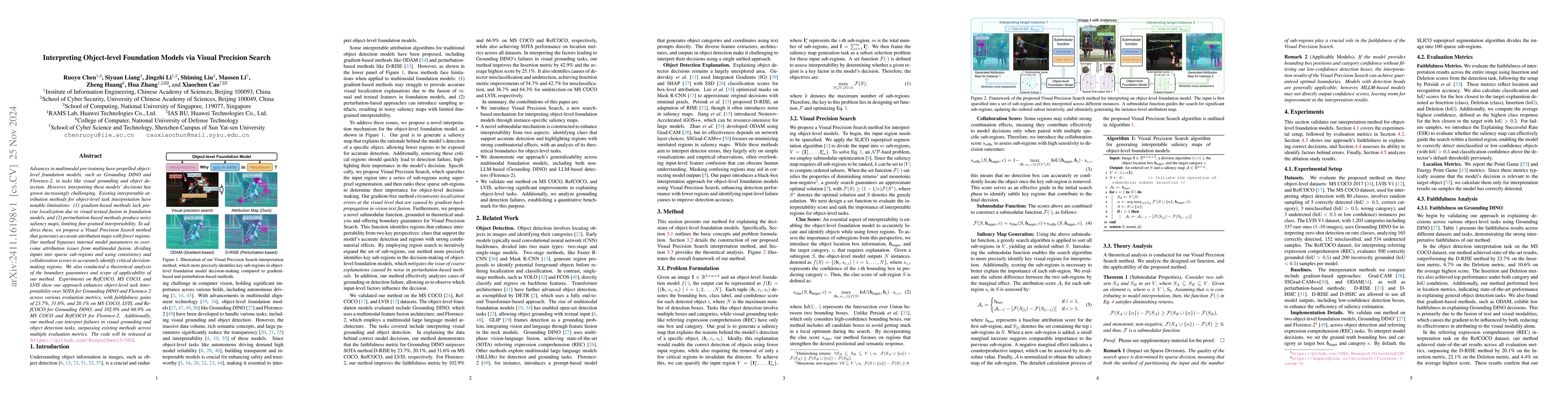 Thumbnail for Interpreting Object-level Foundation Models via Visual Precision Search