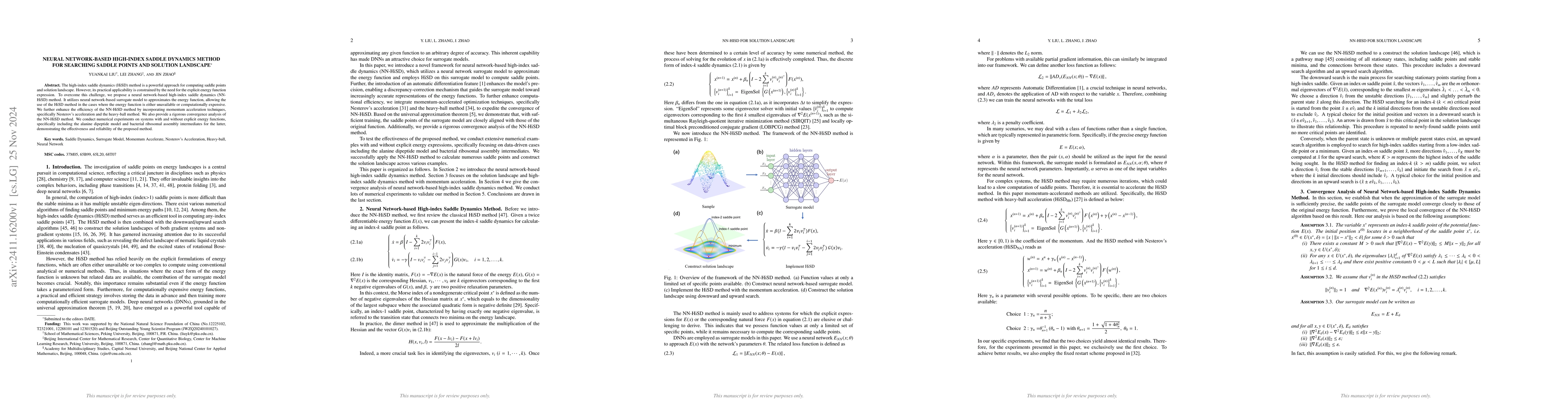 Thumbnail for Neural Network-based High-index Saddle Dynamics Method for Searching
  Saddle Points and Solution Landscape