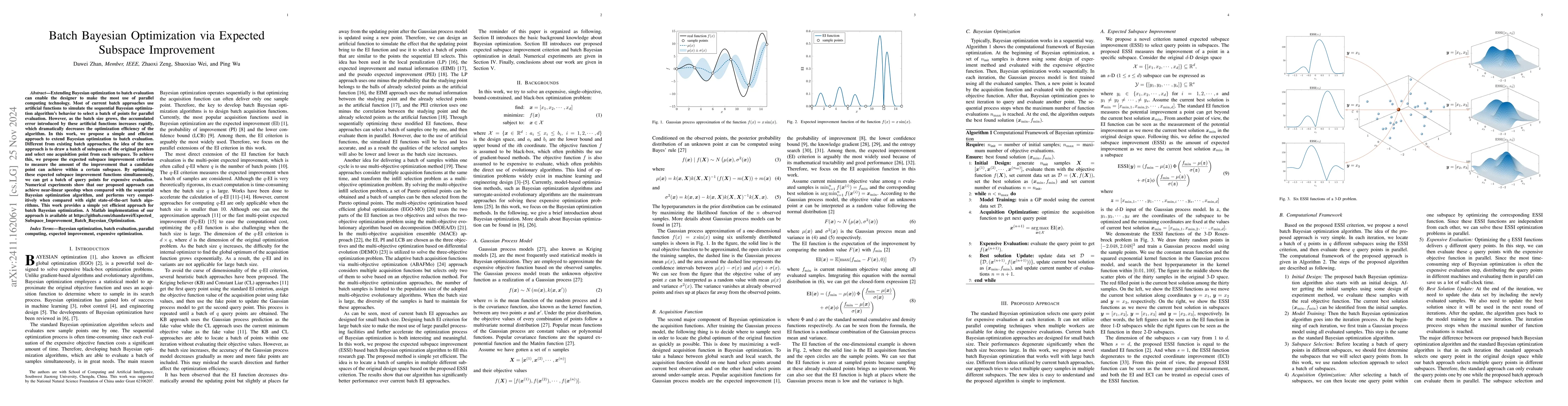 Thumbnail for Batch Bayesian Optimization via Expected Subspace Improvement