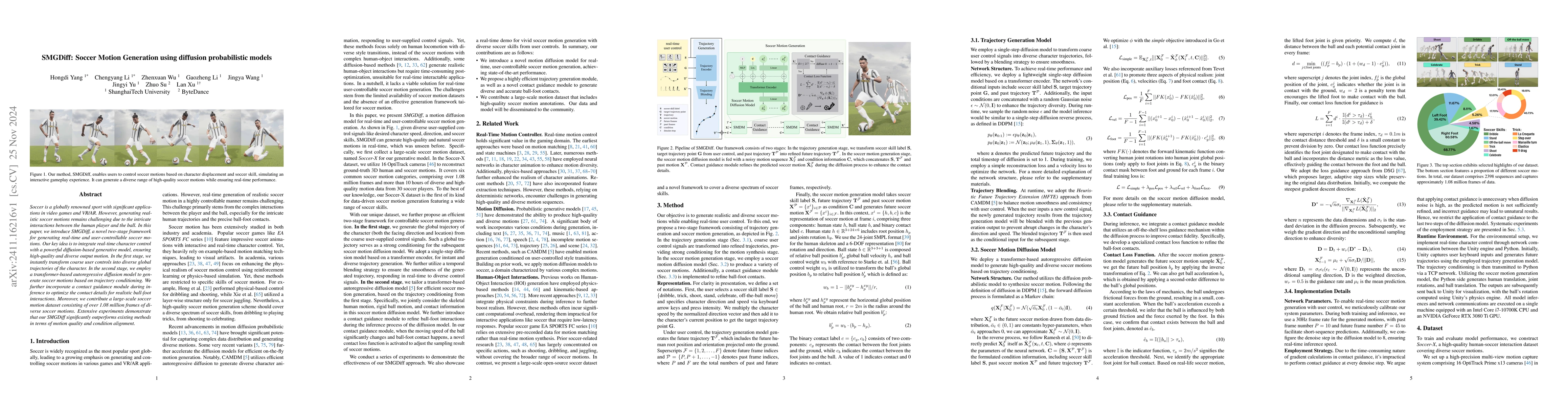 Thumbnail for SMGDiff: Soccer Motion Generation using diffusion probabilistic models
