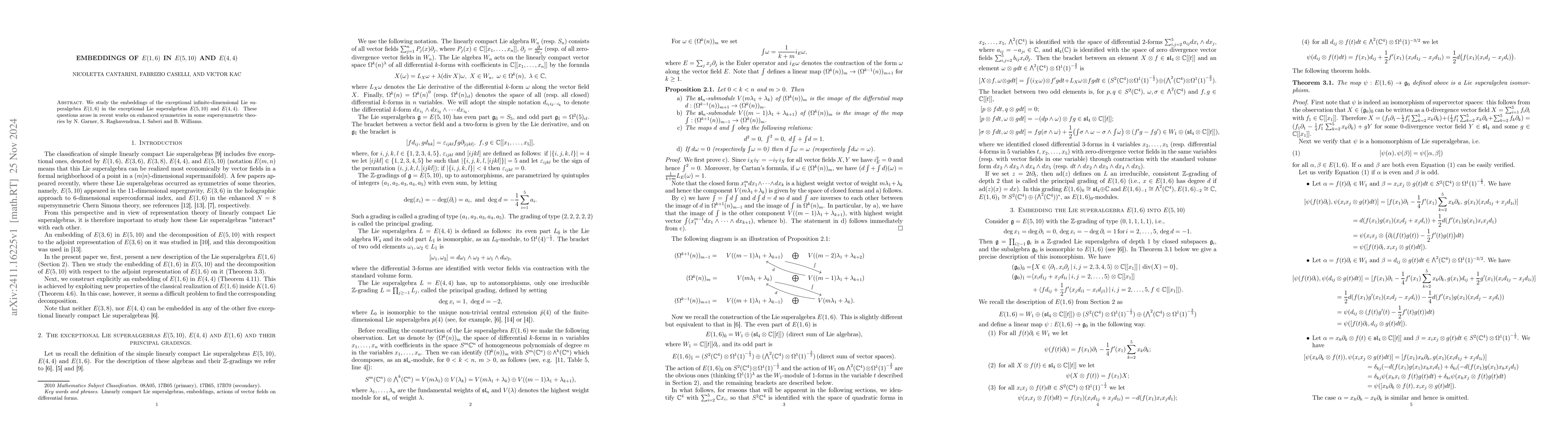 Thumbnail for Embeddings of E(1,6) in E(5,10) and E(4,4)