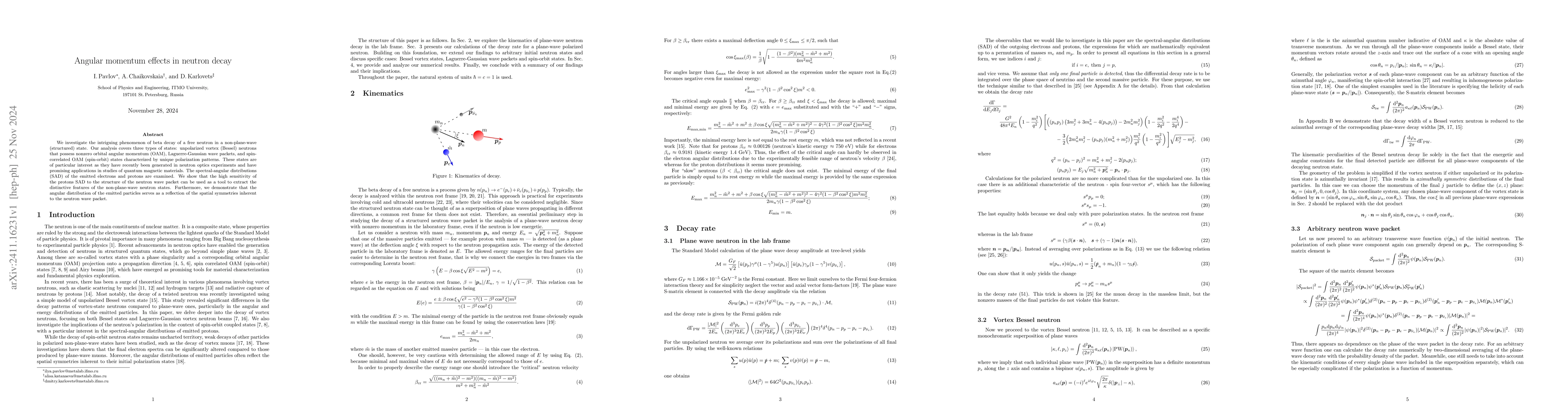 Thumbnail for Angular momentum effects in neutron decay