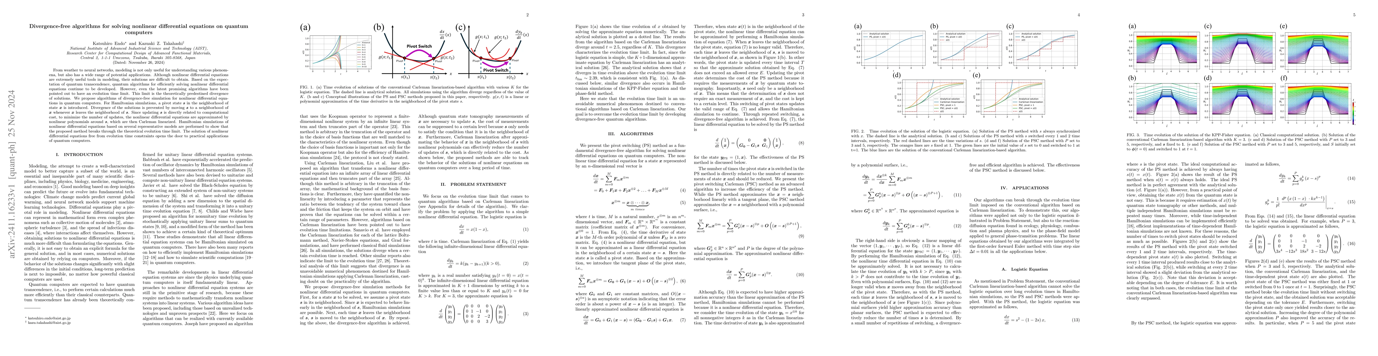 Thumbnail for Divergence-free algorithms for solving nonlinear differential equations
  on quantum computers