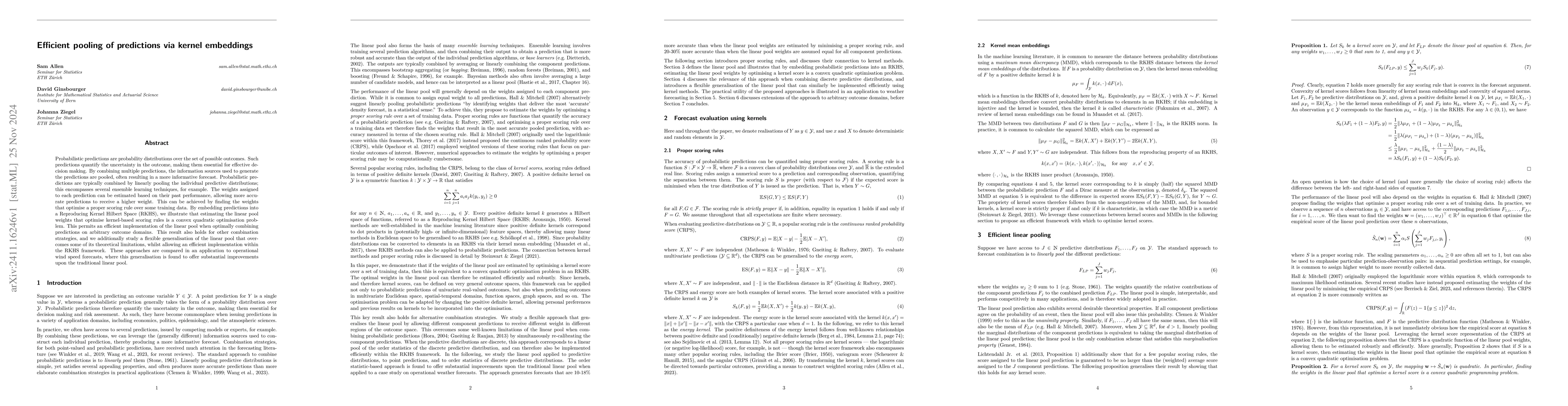 Thumbnail for Efficient pooling of predictions via kernel embeddings
