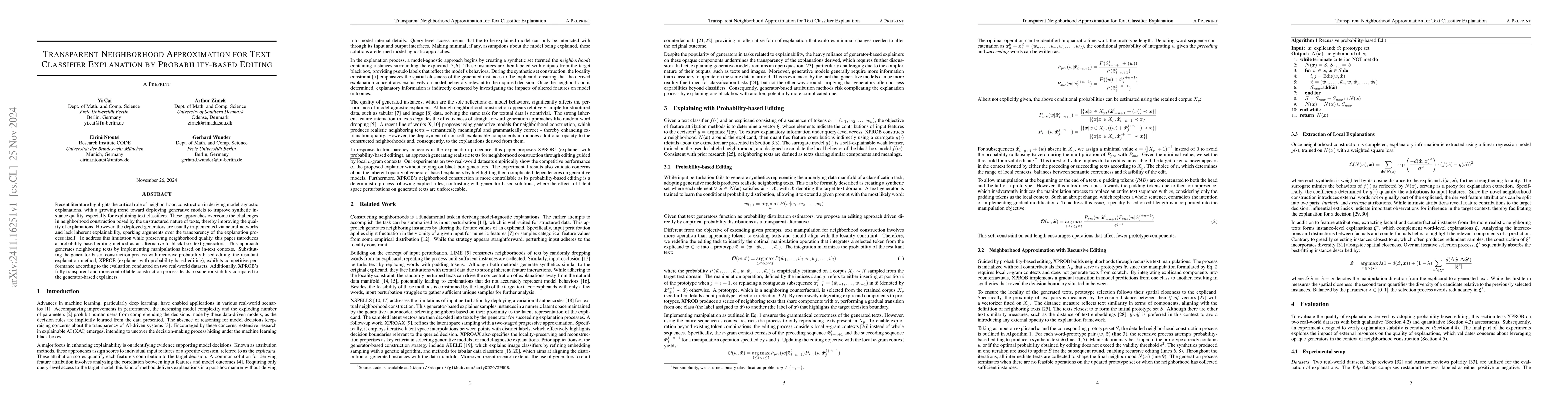 Thumbnail for Transparent Neighborhood Approximation for Text Classifier Explanation
