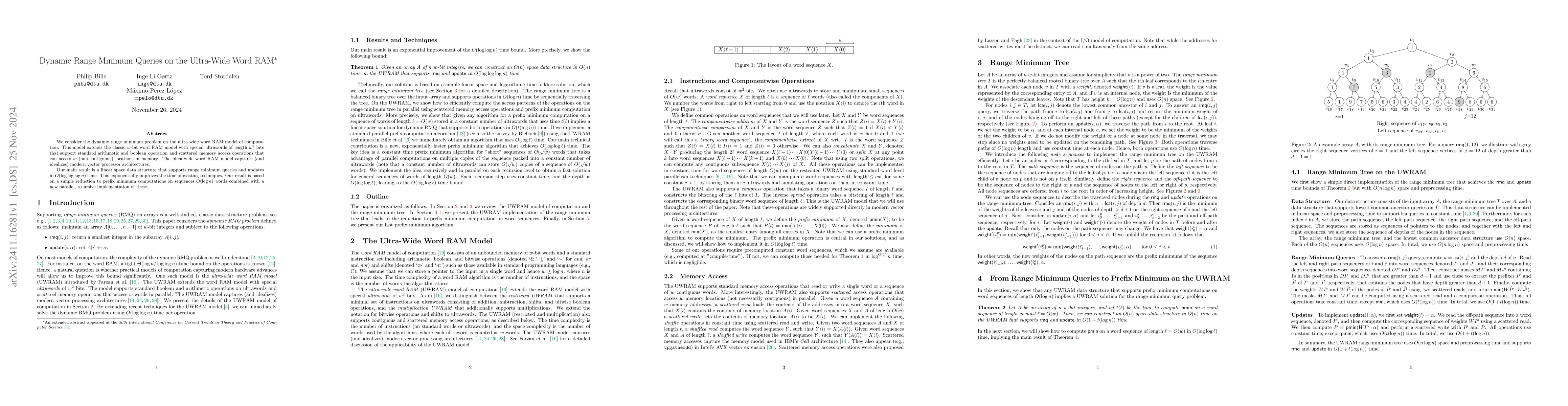Thumbnail for Dynamic Range Minimum Queries on the Ultra-Wide Word RAM