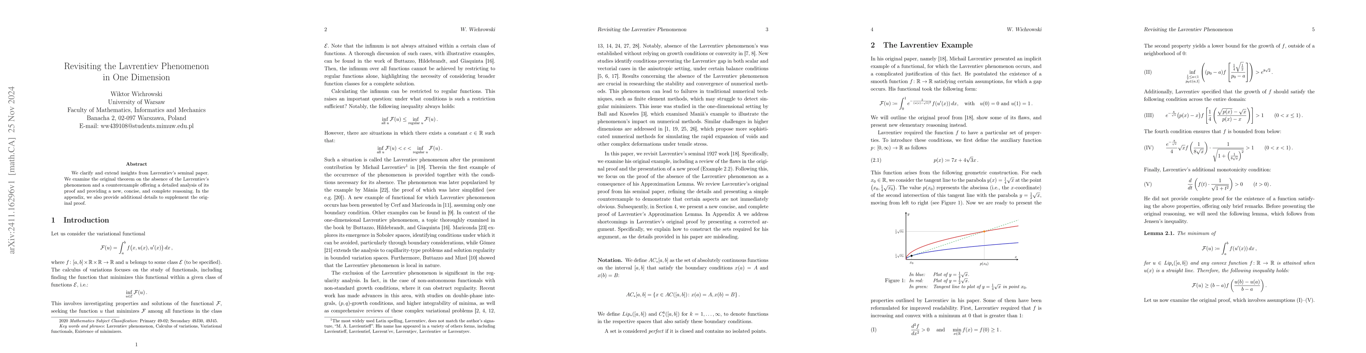 Thumbnail for Revisiting the Lavrentiev Phenomenon in One Dimension