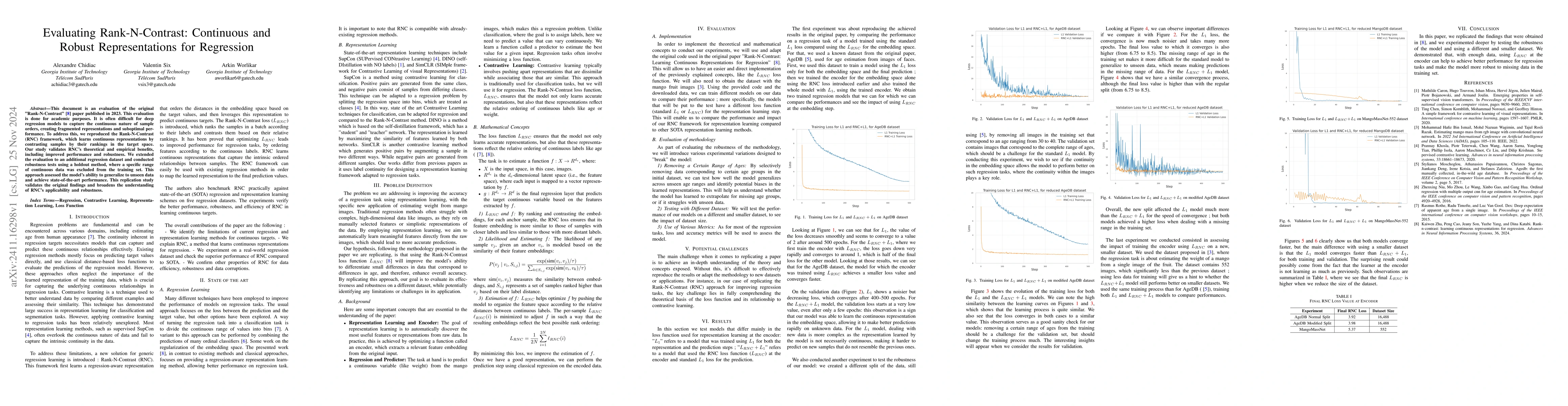 Thumbnail for Evaluating Rank-N-Contrast: Continuous and Robust Representations for
  Regression