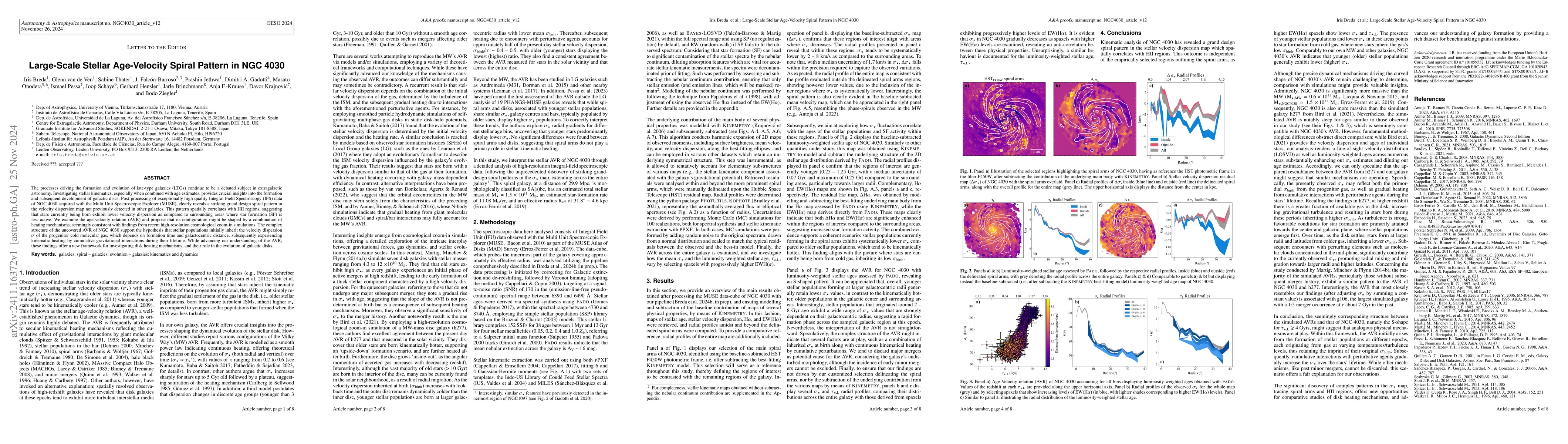 Thumbnail for Large-Scale Stellar Age-Velocity Spiral Pattern in NGC 4030
