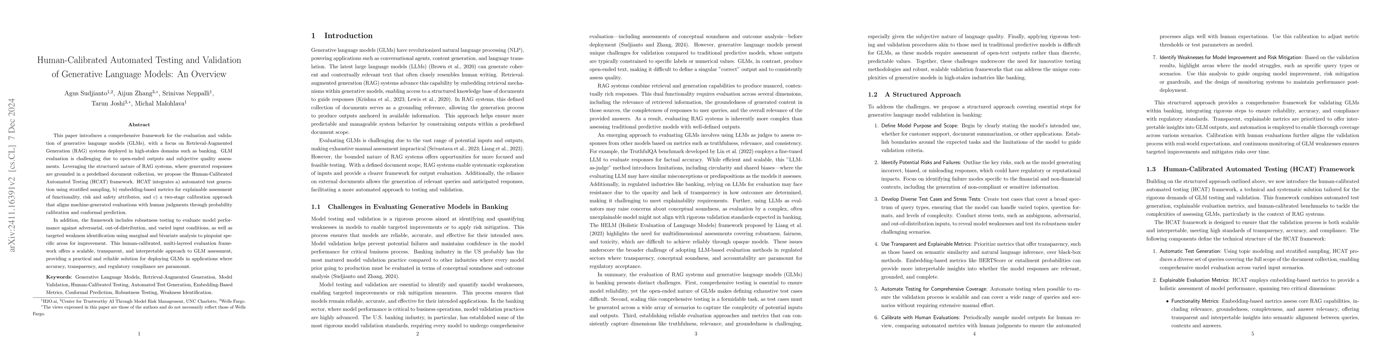 Thumbnail for Human-Calibrated Automated Testing and Validation of Generative Language
  Models