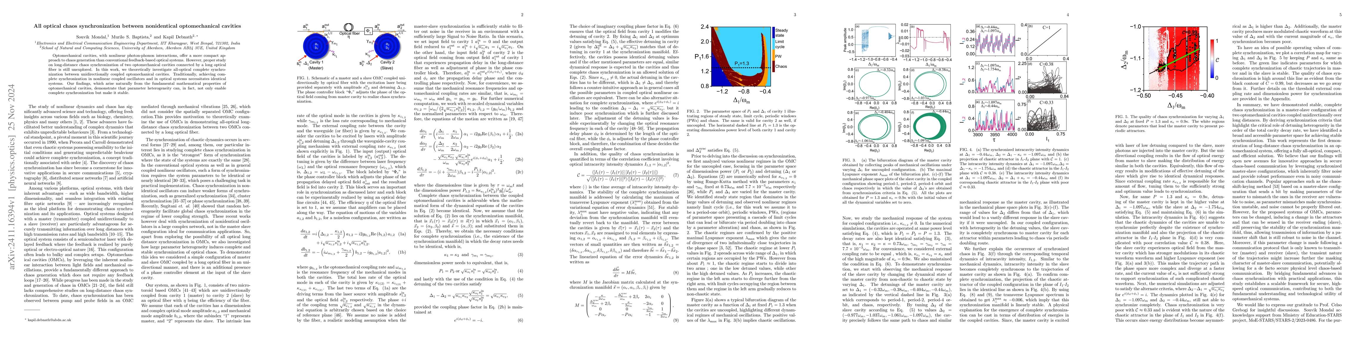 Thumbnail for All optical chaos synchronization between nonidentical optomechanical
  cavities