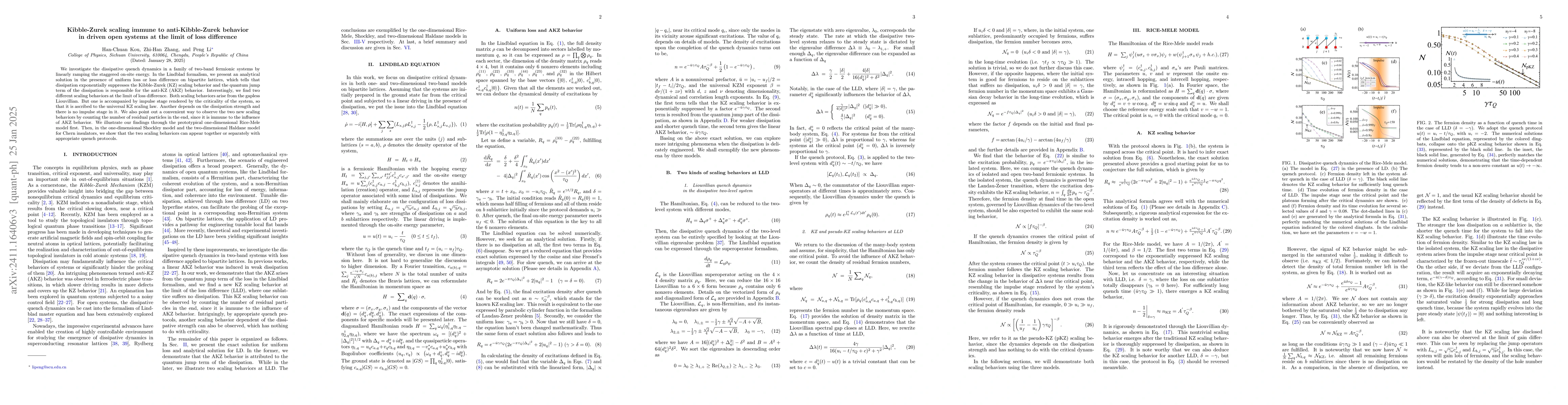 Thumbnail for Kibble-Zurek scaling law in dissipative critical dynamics